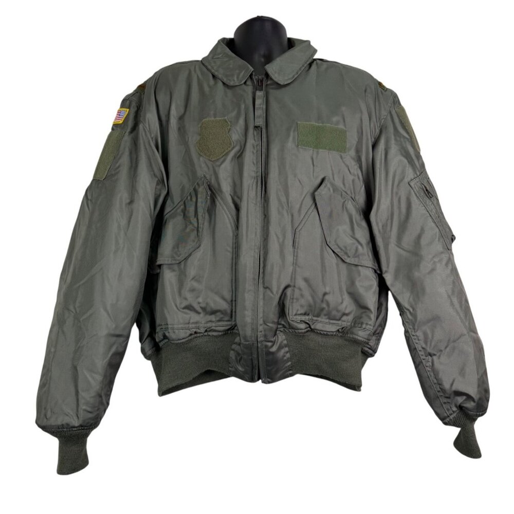 Proper Green  Aramid Flyers Cold Weather Jacket Fire Resistant USA Patch Sz XL